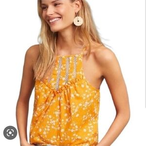 Maeve Anthropologie yellow tank top
